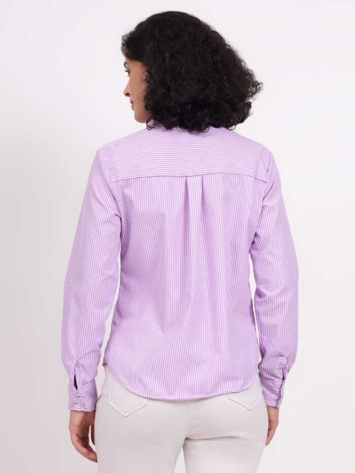 Women Regular Fit Striped Spread Collar Casual Shirt - Image 2