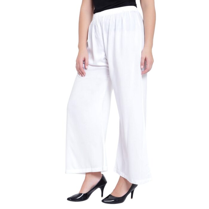 White Cotton stretchable pants - Image 2