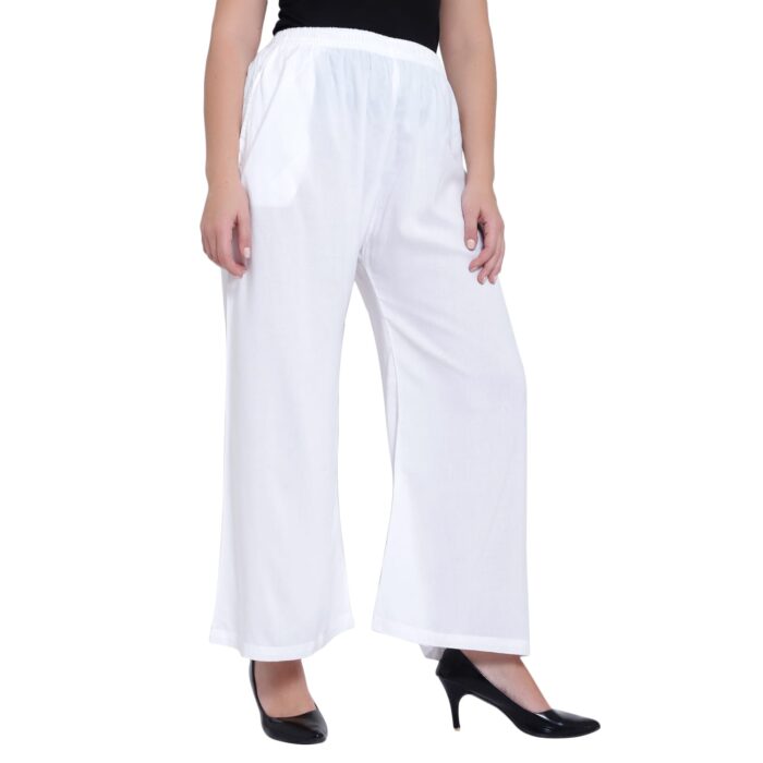 White Cotton stretchable pants - Image 4