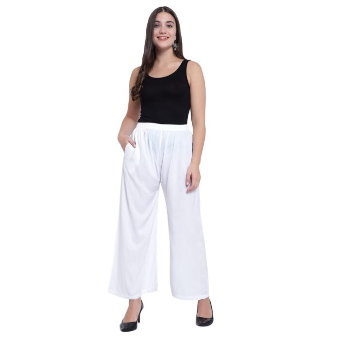 White Cotton stretchable pants - Image 5