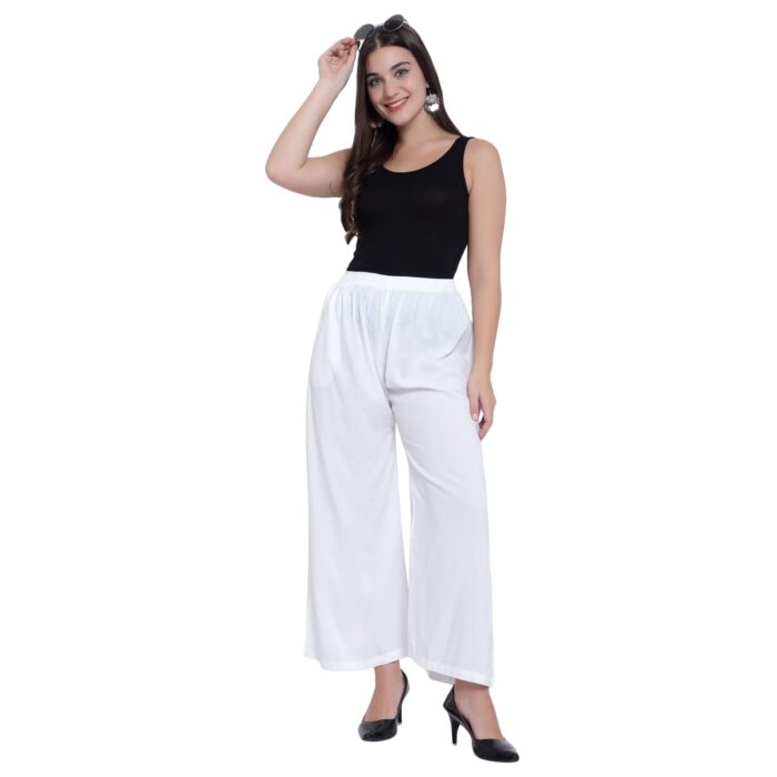 White Cotton stretchable pants - Image 6