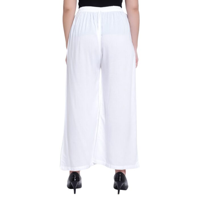 White Cotton stretchable pants - Image 3