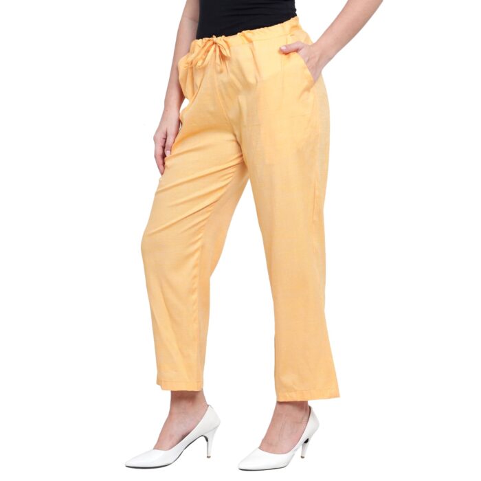 Yellow Cotton stretchable pants - Image 7