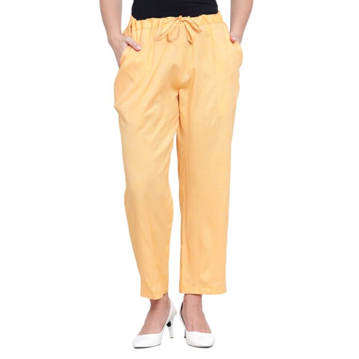 Yellow Cotton stretchable pants - Image 4