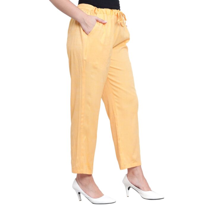 Yellow Cotton stretchable pants - Image 2