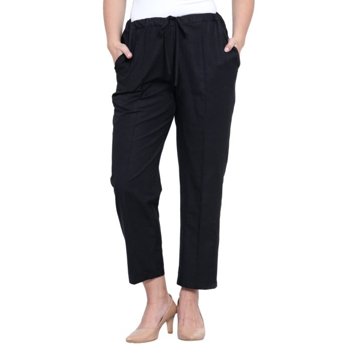 Black Cotton stretchable pants - Image 6