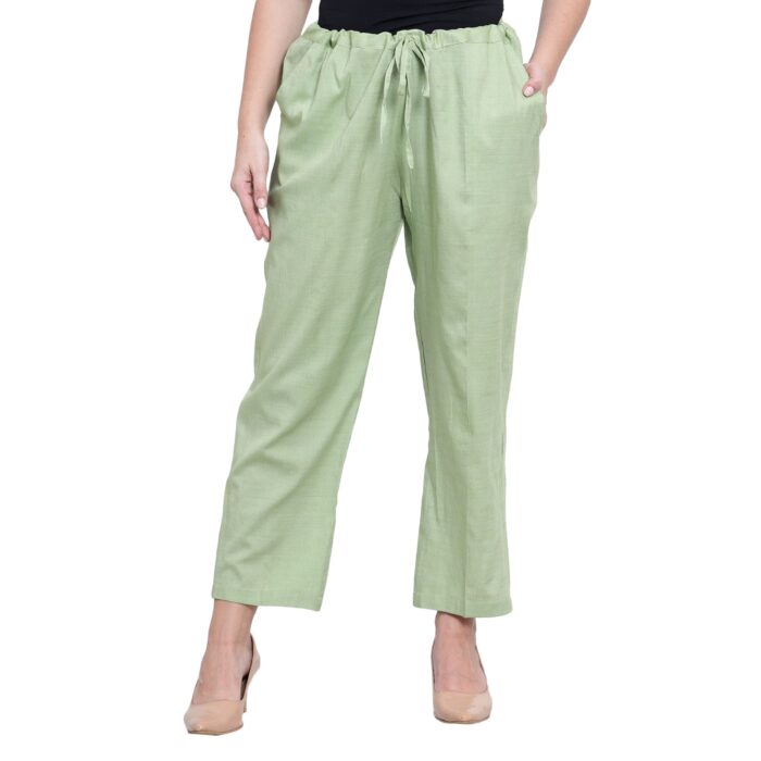 Green Cotton stretchable pants - Image 2