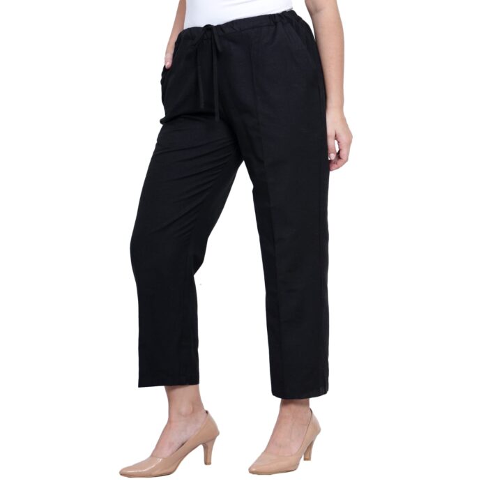 Black Cotton stretchable pants - Image 5