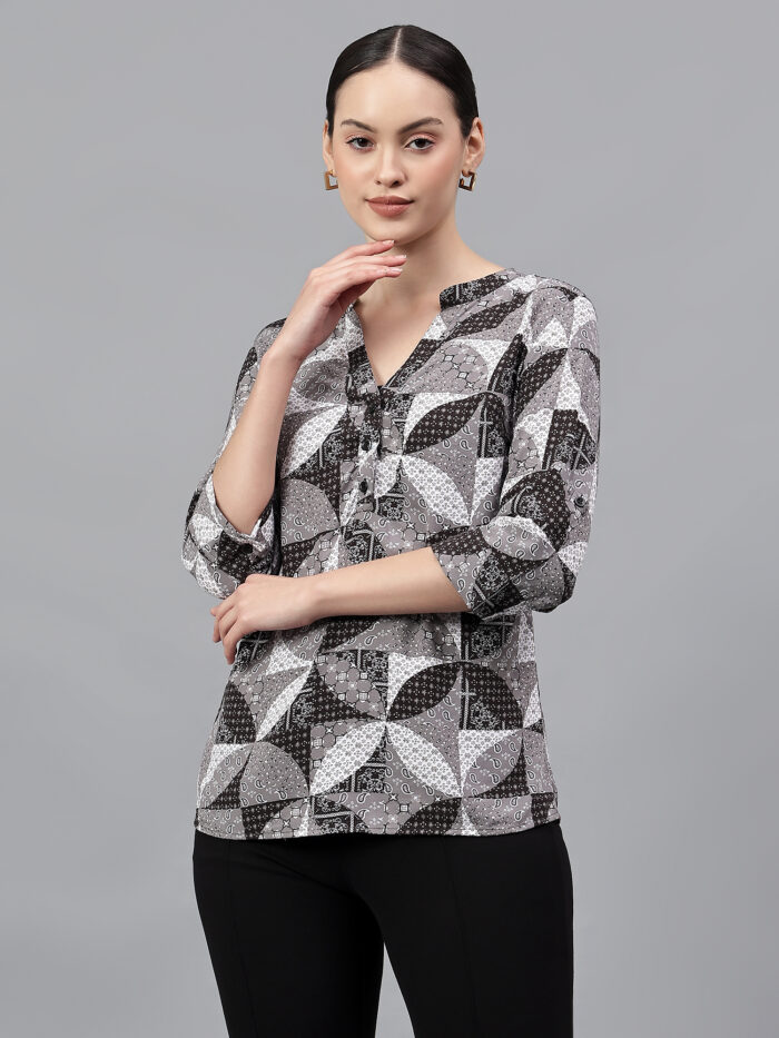 woman party black shirt