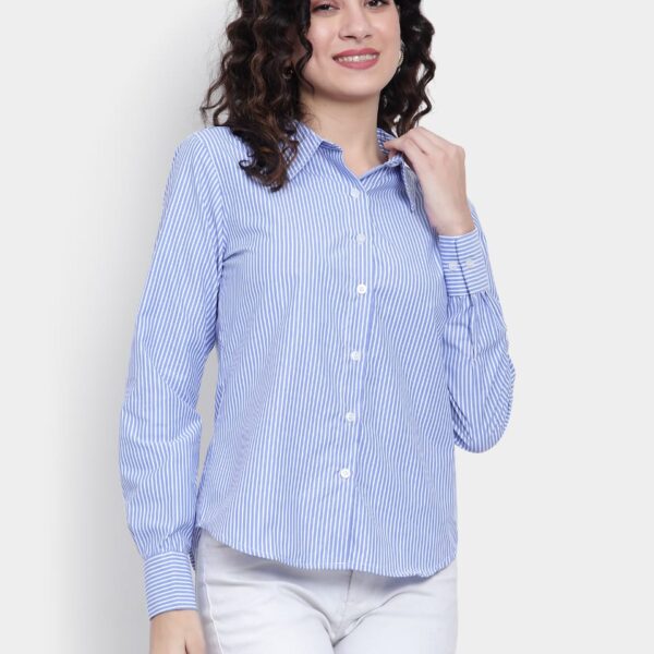 women blue shirt Nksa