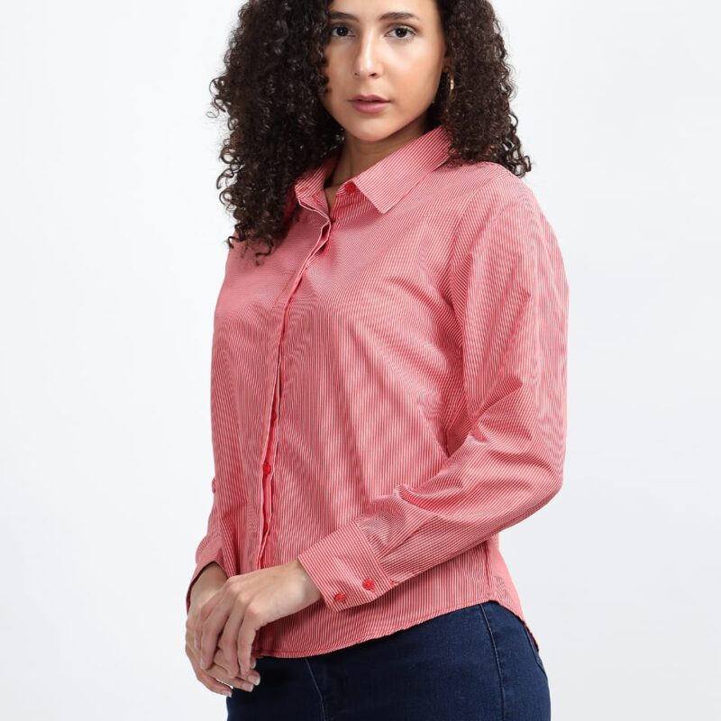 Women's Red Pinstripe Shirt