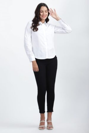 Nksa Fashion Women Formal White Shirt