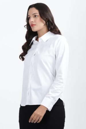 Nksa Fashion Women Formal White Shirt