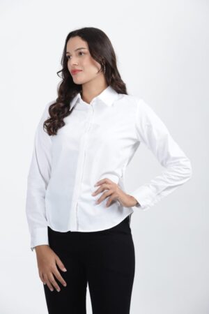 Nksa Fashion Women Formal White Shirt
