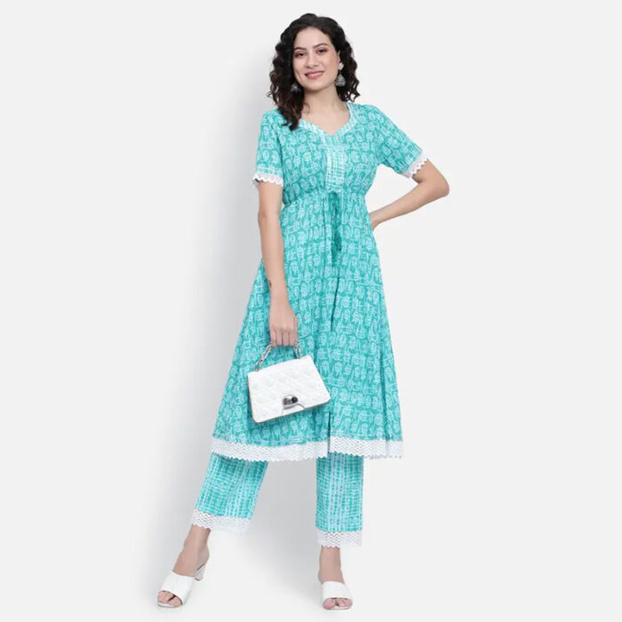Women Pure Cotton Kurta Palazzo Set