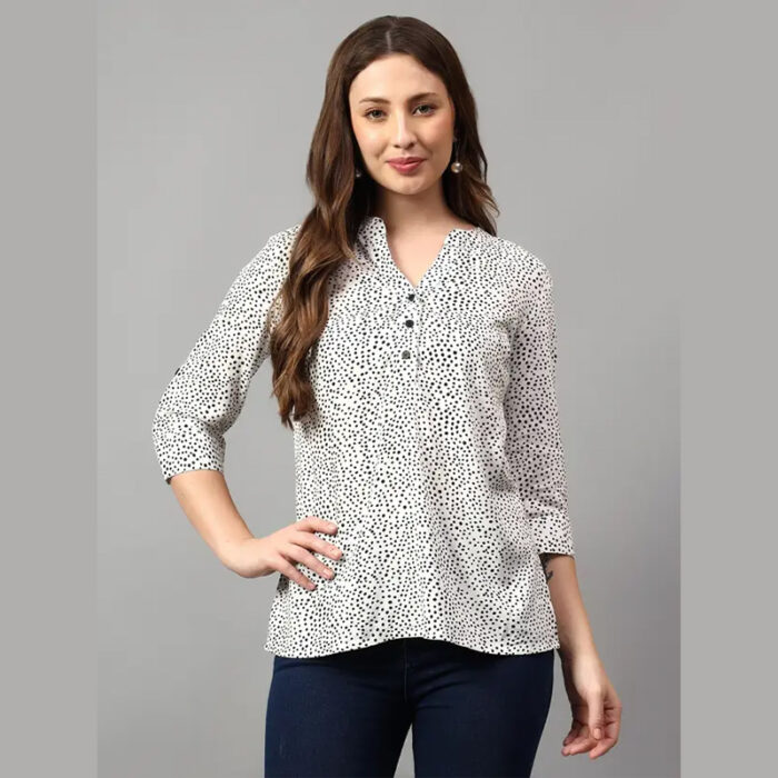 Casual Puff Sleeves Self Design Women Grey Top