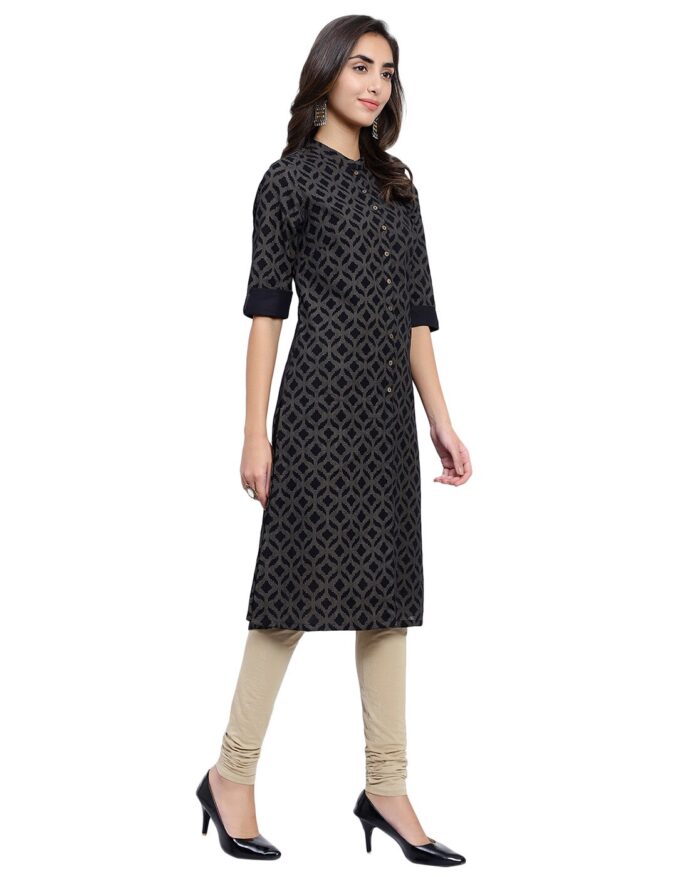 Geometric Print A-Line Kurta - Image 4