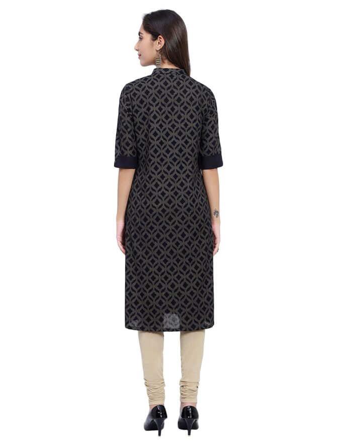 Geometric Print A-Line Kurta - Image 5