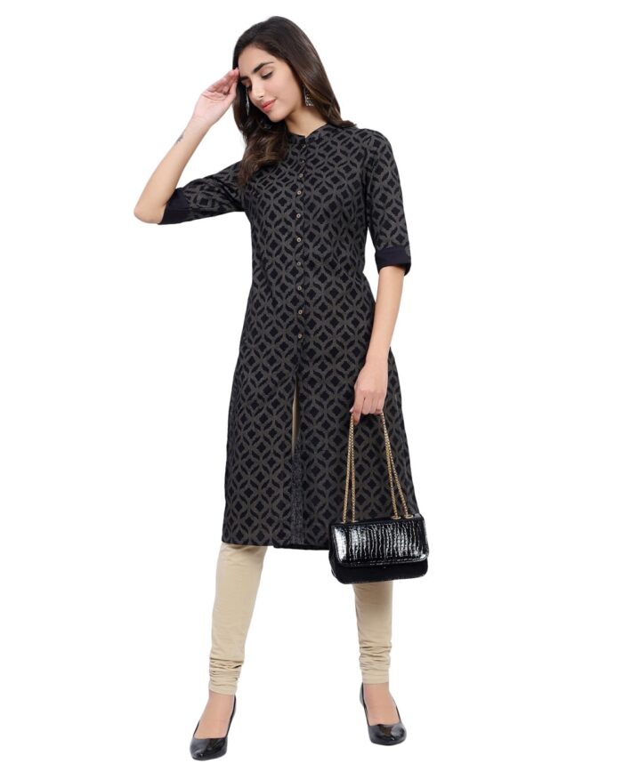 Geometric Print A-Line Kurta - Image 6