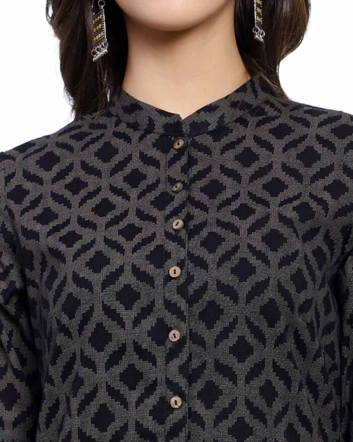 Geometric Print A-Line Kurta - Image 7