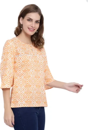 women yellow top
