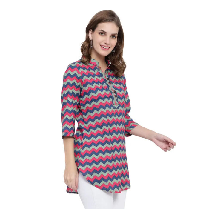 Casual Regular Sleeves Printed Women Multicolor Top