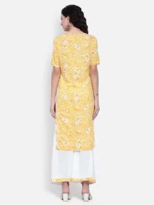 Women Cotton Rayon Kurta Palazzo Set - Image 4