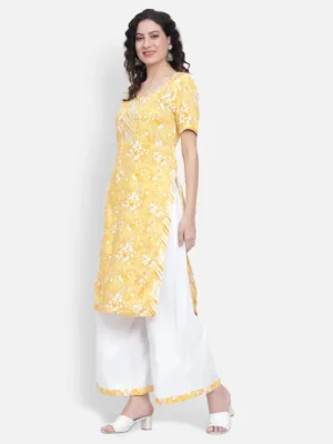 Women Cotton Rayon Kurta Palazzo Set - Image 6