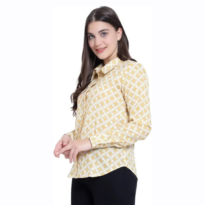Women Regular Fit Solid Spread Collar Casual Shirt - Image 2