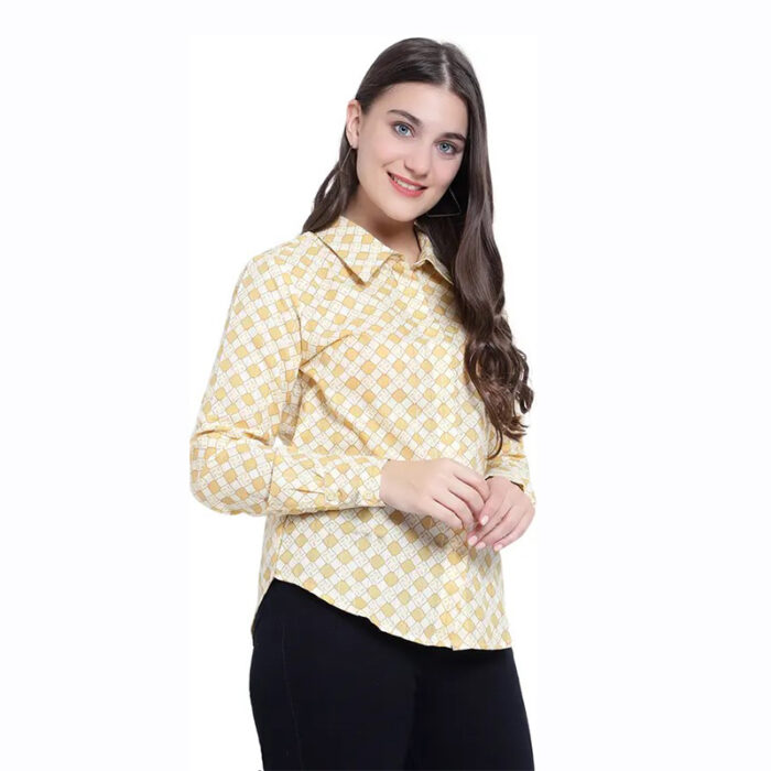 Women Regular Fit Solid Spread Collar Casual Shirt - Image 4