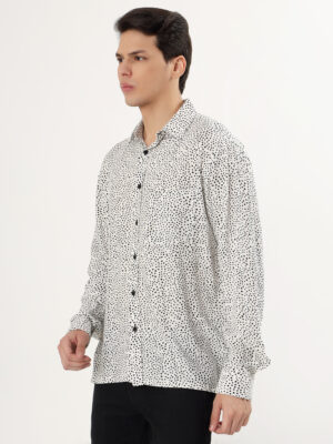 Men Casual Long Sleeve white shirt