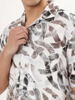 Men Casual Short Sleeve White Shirt | NKSA Fashion