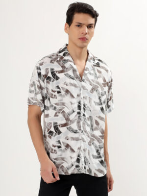 Men Casual Short Sleeve White Shirt | NKSA Fashion