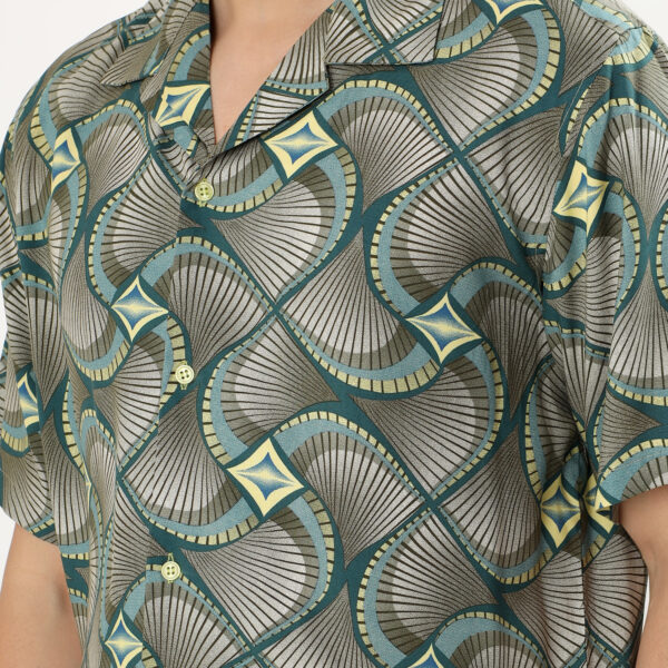 Men Casual Short Sleeve Green Shirt | NKSA Fashion