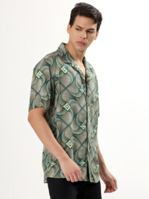 Men Casual Short Sleeve Green Shirt | NKSA Fashion