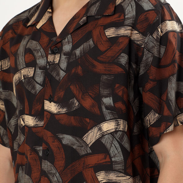Men Casual Short Sleeve Brown Shirt | NKSA Fashion