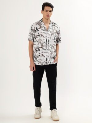 Men Casual Short Sleeve White Shirt | NKSA Fashion