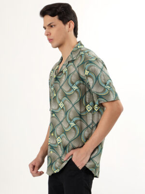 Men Casual Short Sleeve Green Shirt | NKSA Fashion