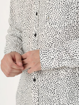 Men Casual Long Sleeve white shirt