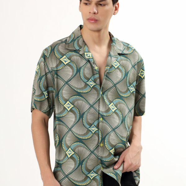 Men Casual Short Sleeve Green Shirt | NKSA Fashion
