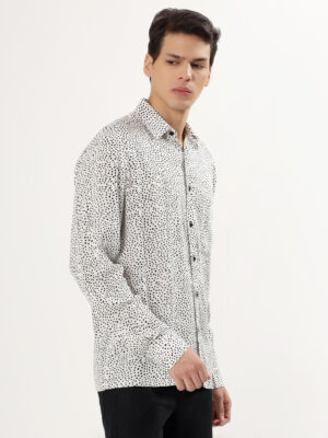 Men Casual Long Sleeve white shirt