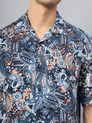 Double Collar Blue Party Shirt