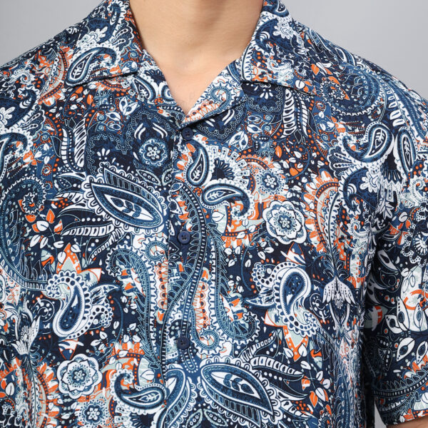 Double Collar Blue Party Shirt