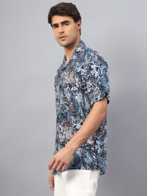 Double Collar Blue Party Shirt