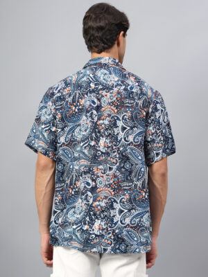 Double Collar Blue Party Shirt