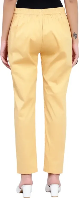 Yellow Slim Fit Trousers Nksa Fashion