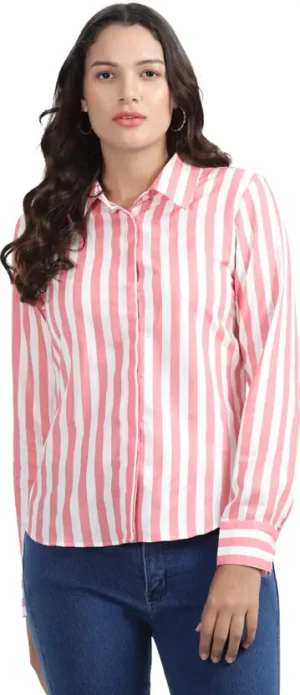 Nksa Fashion Women Spread Collar Shirt