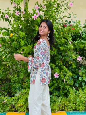 NKSA Fashion stylish ethnic kurti for women in maroon